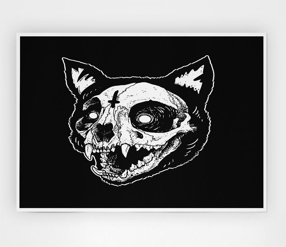 The Inverted Cross Cat Print Poster Wall Art