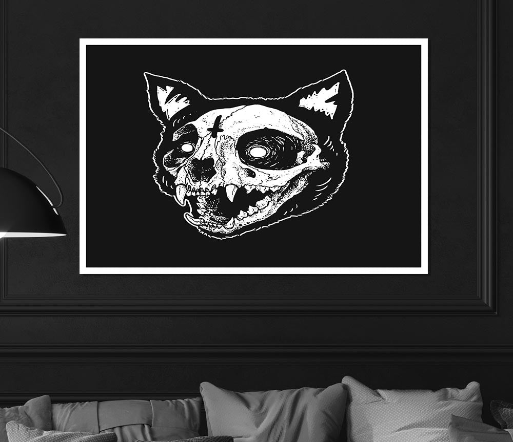 The Inverted Cross Cat Print Poster Wall Art