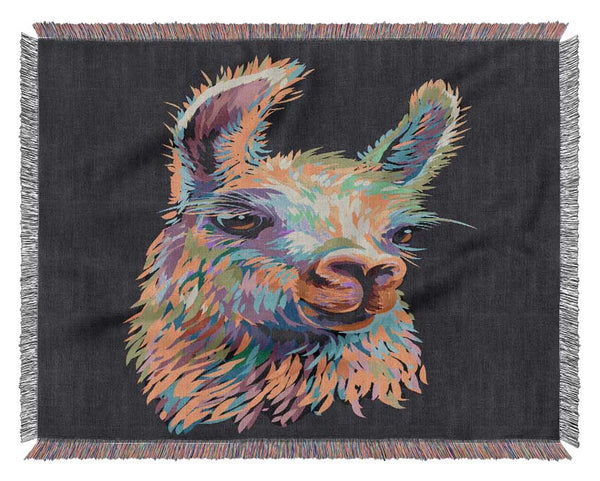 The Llama Head Woven Blanket