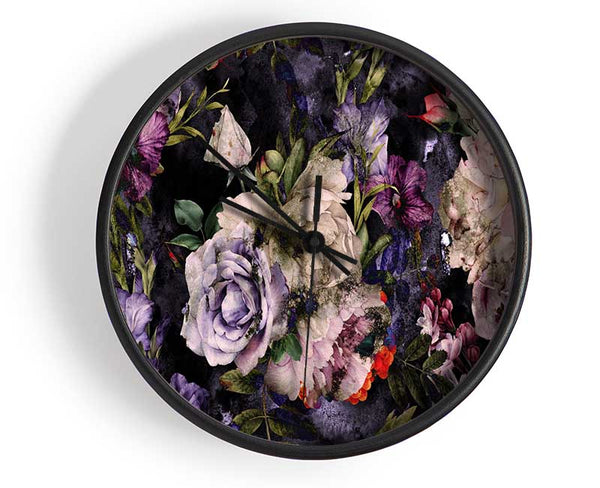 Rose Petal Cluster Clock - Wallart-Direct UK