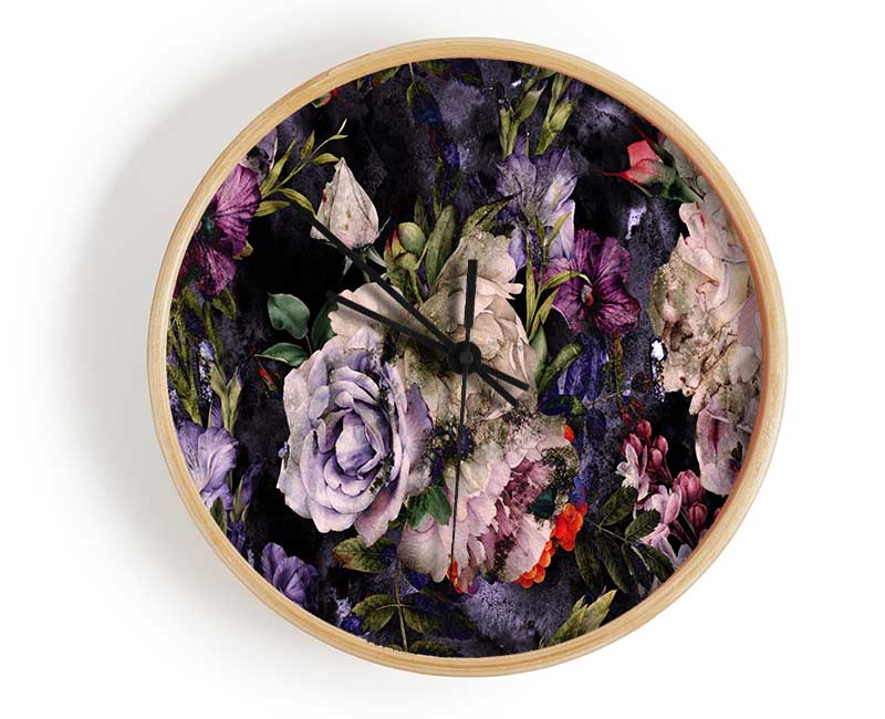 Rose Petal Cluster Clock - Wallart-Direct UK