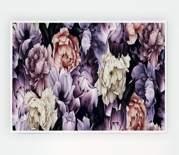 Carnation Petal Cluster Print Poster Wall Art