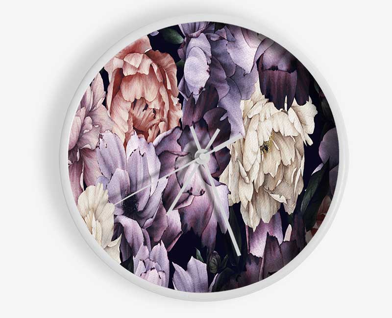 Carnation Petal Cluster Clock - Wallart-Direct UK