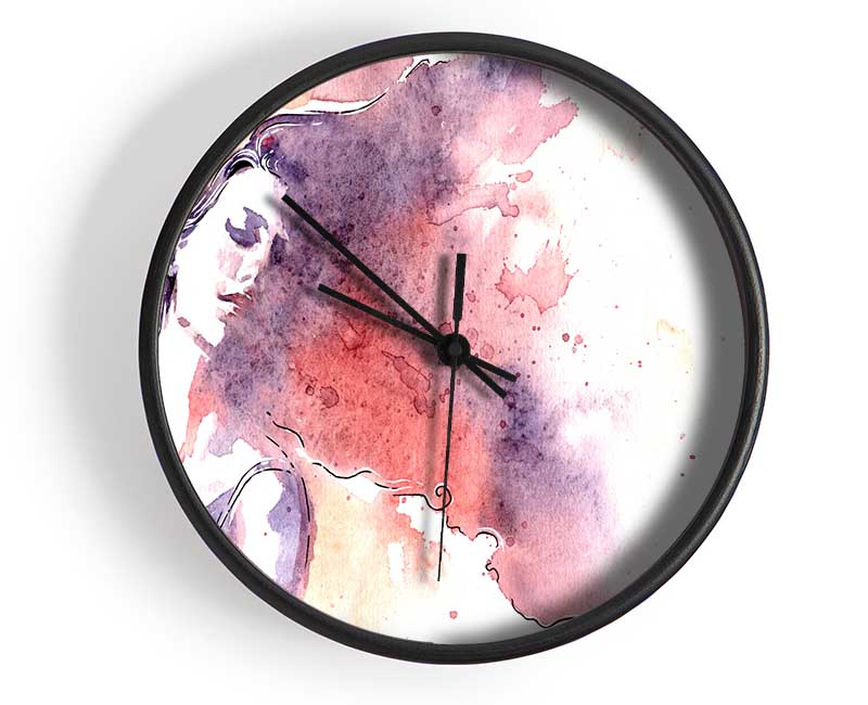 Watercolour Woman Flow Clock - Wallart-Direct UK