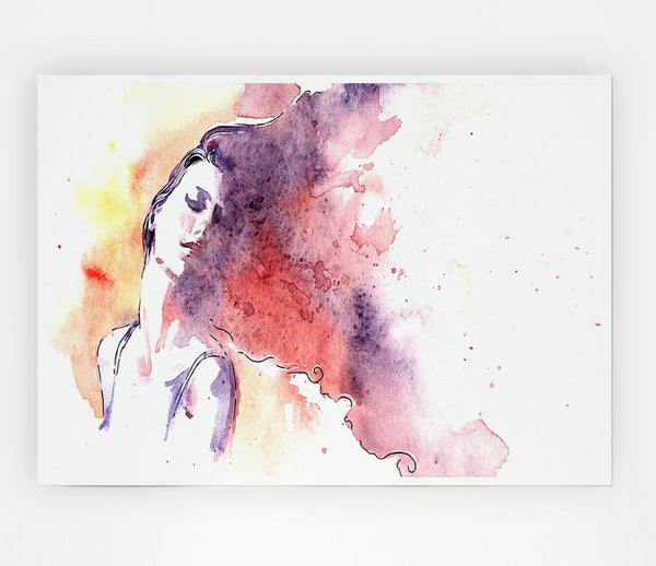 Watercolour Woman Flow Print Poster Wall Art