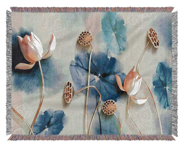 Stunning Flower Pose Woven Blanket