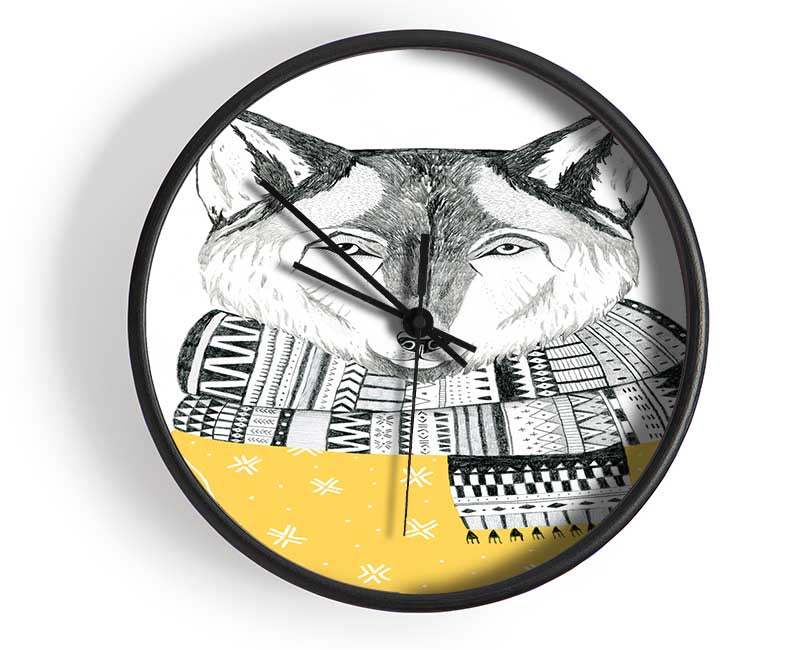 Ready For Winter Fox Clock - Wallart-Direct UK