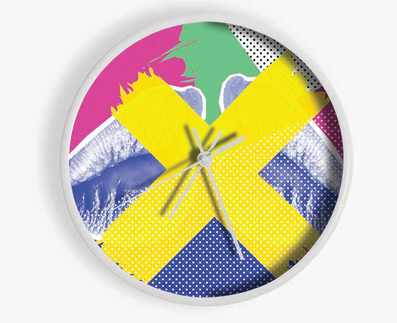 The Cross Lips Yellow Clock - Wallart-Direct UK