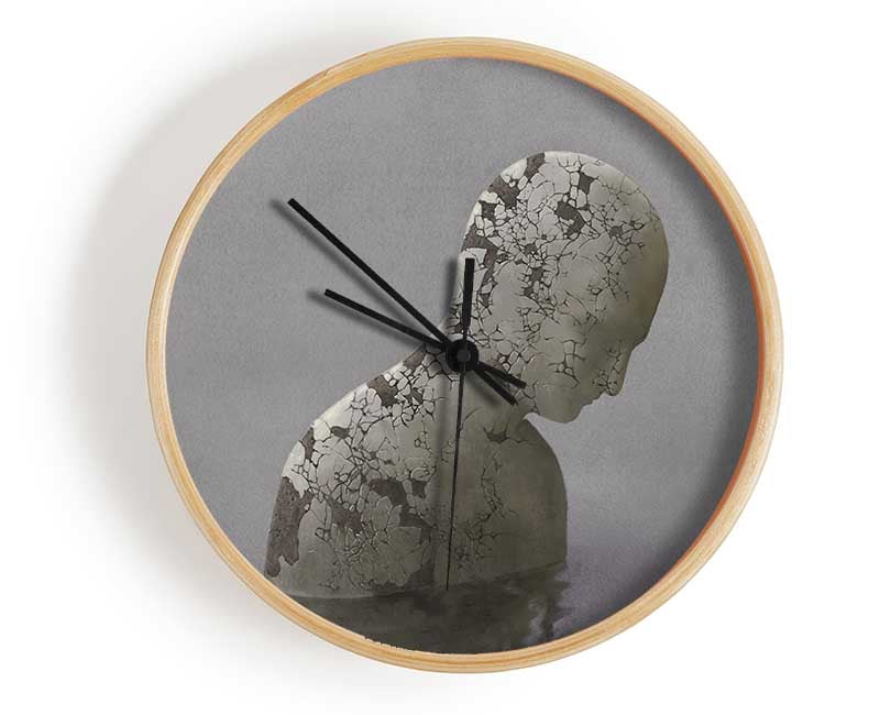 Eroded Statue In Water Clock - Wallart-Direct UK