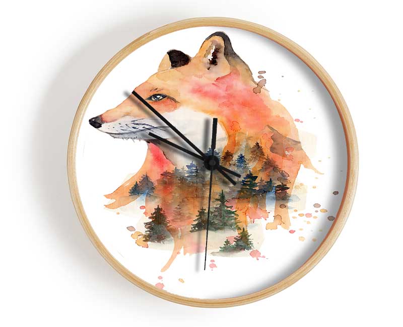 The Fox Woodland Clock - Wallart-Direct UK