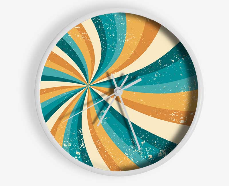 The Spiral Yellow And Blue Clock - Wallart-Direct UK