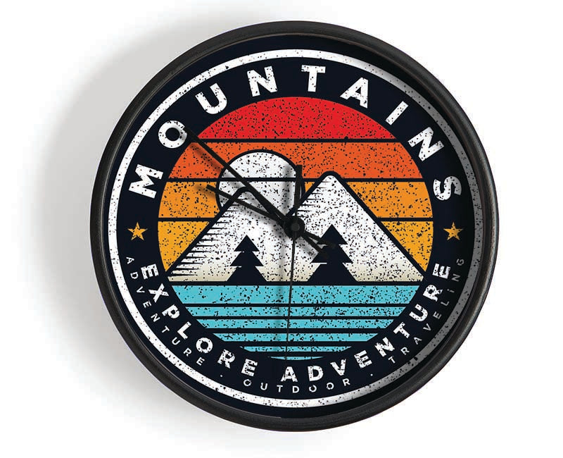 The Mountain Badge Clock - Wallart-Direct UK