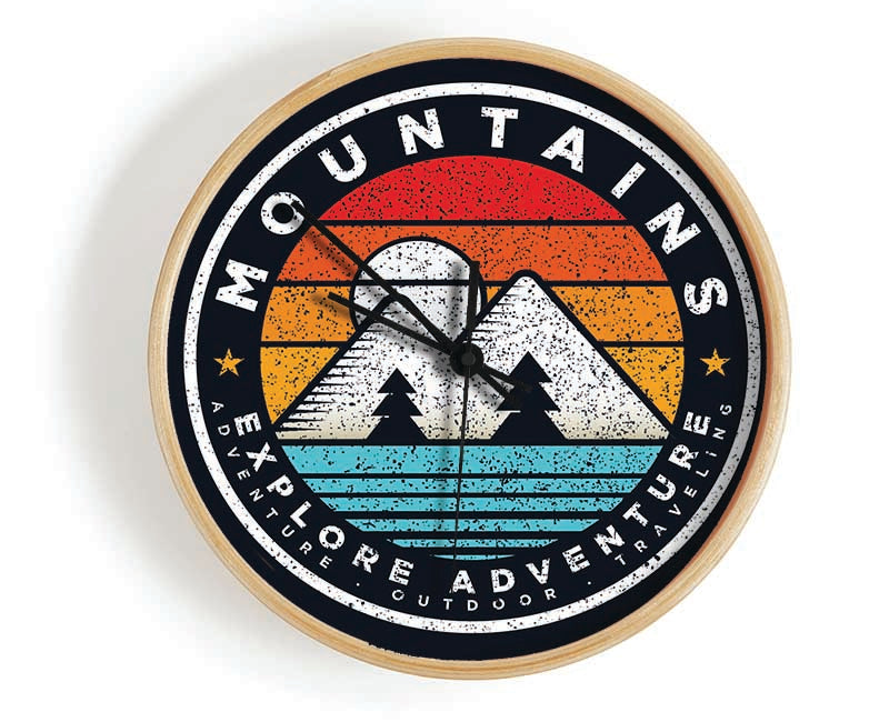 The Mountain Badge Clock - Wallart-Direct UK