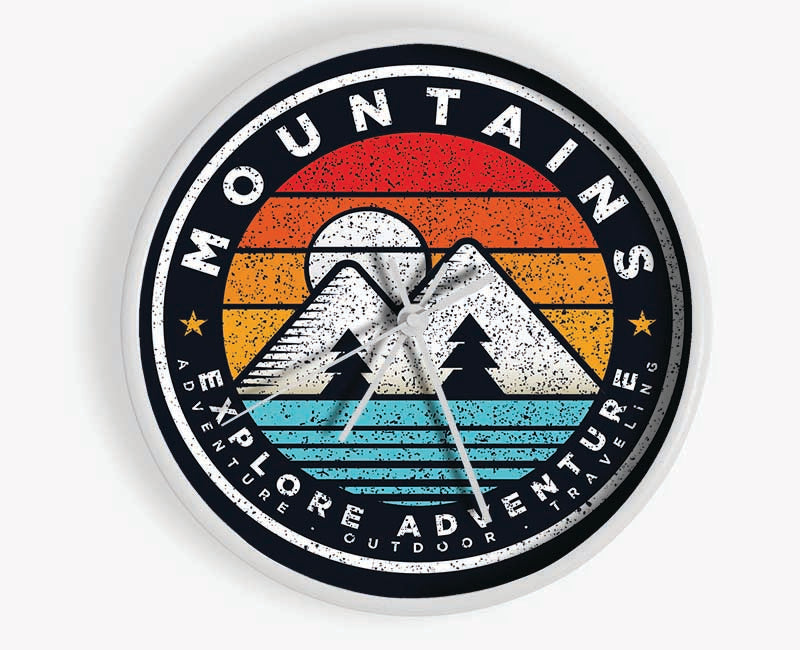 The Mountain Badge Clock - Wallart-Direct UK