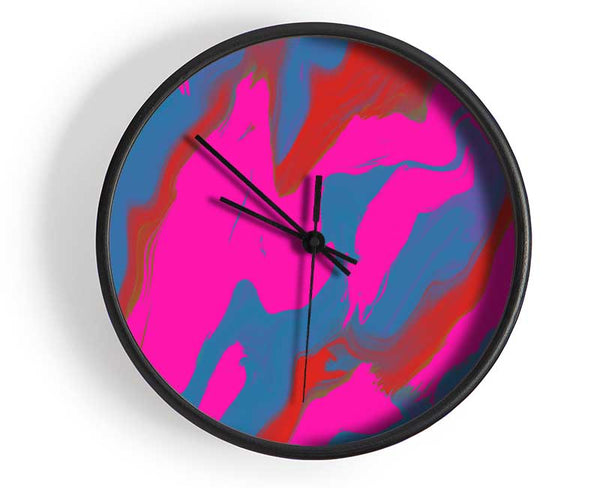 Neon Pink Strikes Clock - Wallart-Direct UK