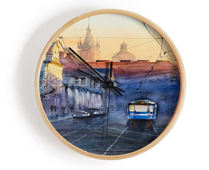 The Train Coming Through The Station Clock - Wallart-Direct UK