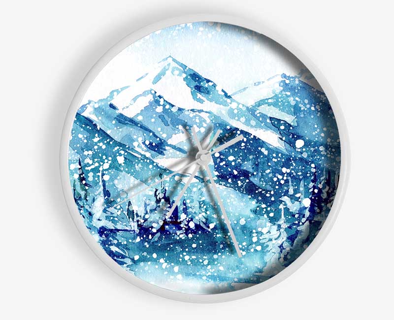 Snowy Mountains Bliss Clock - Wallart-Direct UK