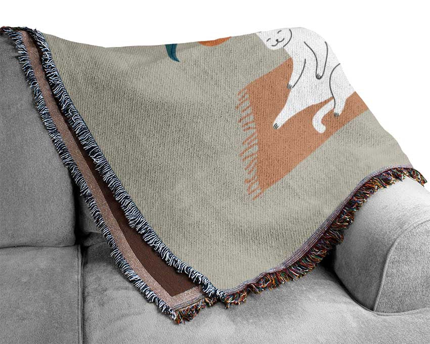 Peaceful Cat Home Woven Blanket