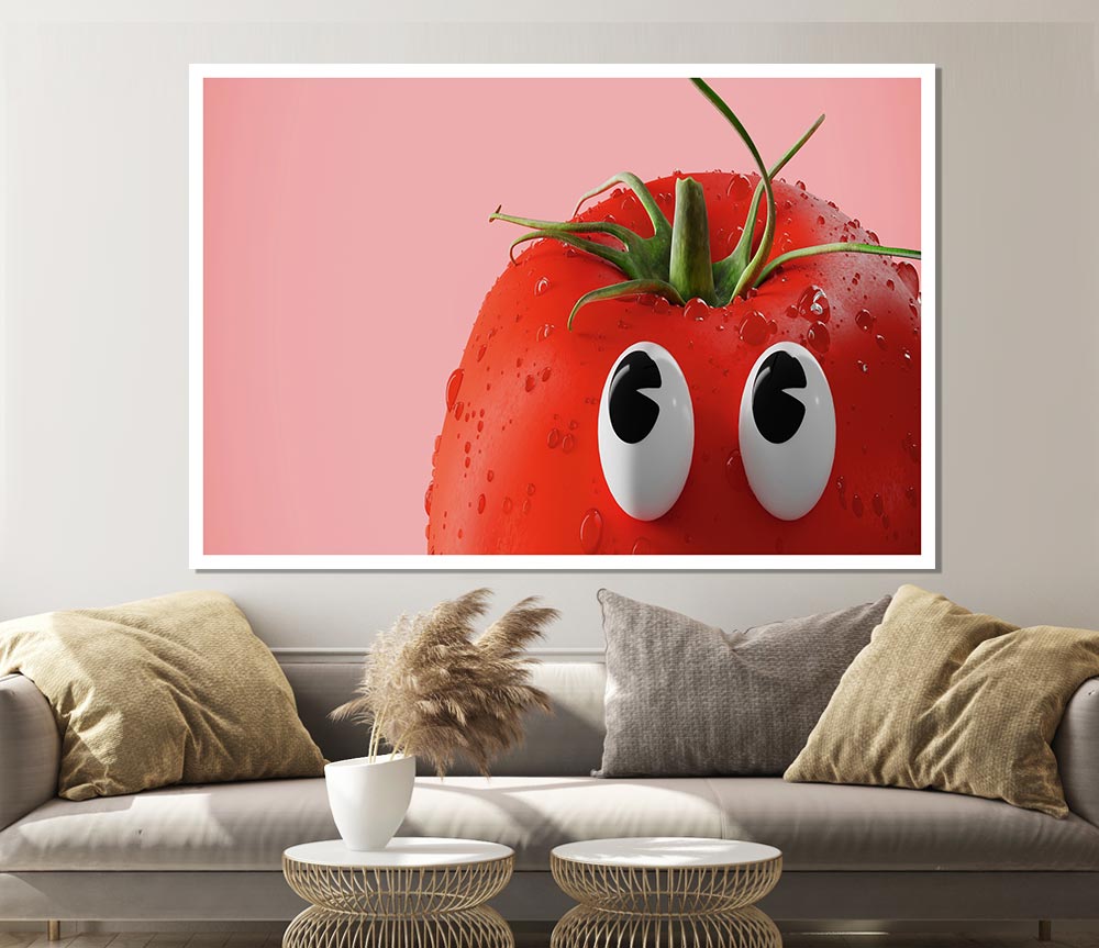 Tomato Stare Print Poster Wall Art