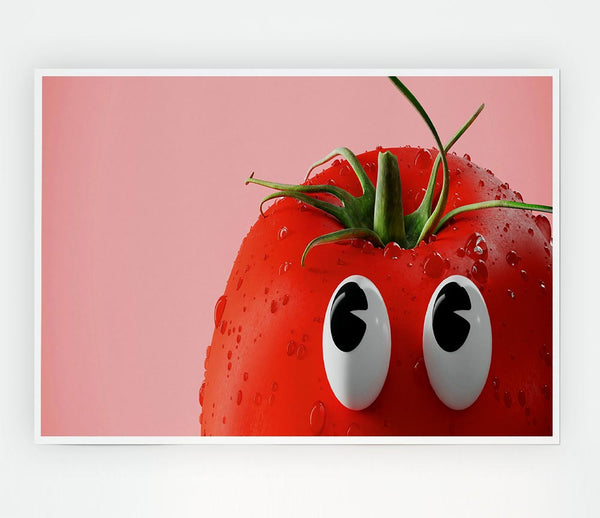 Tomato Stare Print Poster Wall Art