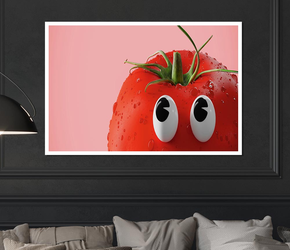 Tomato Stare Print Poster Wall Art