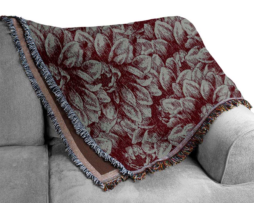 The Deep Brown Flower Woven Blanket