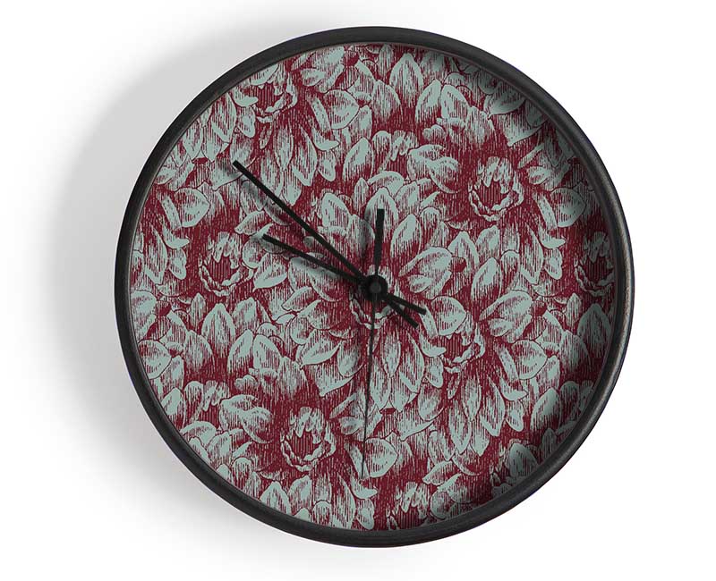 The Deep Brown Flower Clock - Wallart-Direct UK