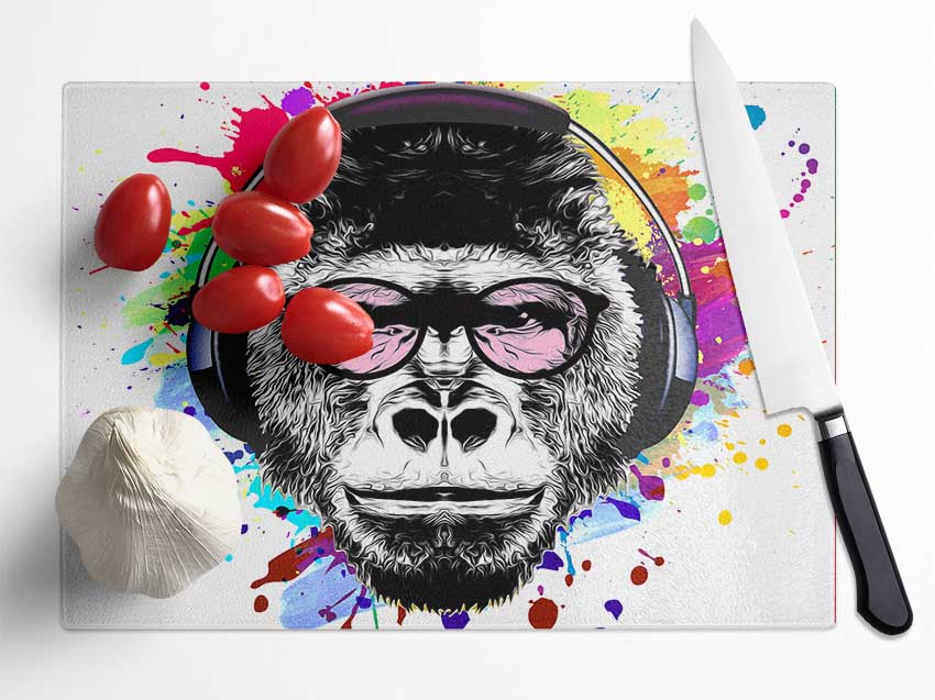 Gorilla Glasses Paint Splatter Glass Chopping Board