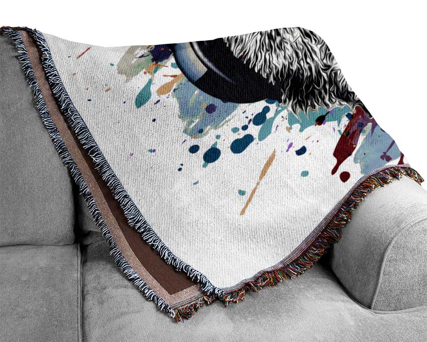 Gorilla Glasses Paint Splatter Woven Blanket