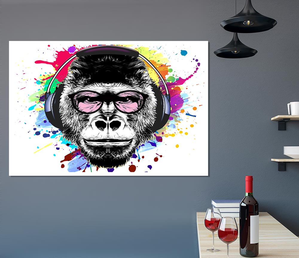 Gorilla Glasses Paint Splatter Print Poster Wall Art