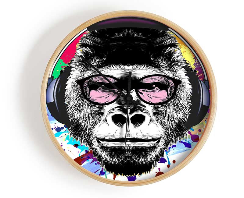 Gorilla Glasses Paint Splatter Clock - Wallart-Direct UK