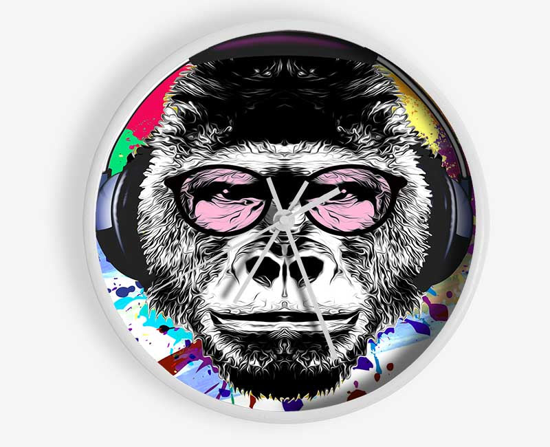 Gorilla Glasses Paint Splatter Clock - Wallart-Direct UK