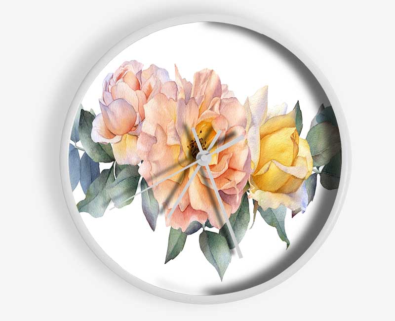 The Blush Pink Rose Clock - Wallart-Direct UK