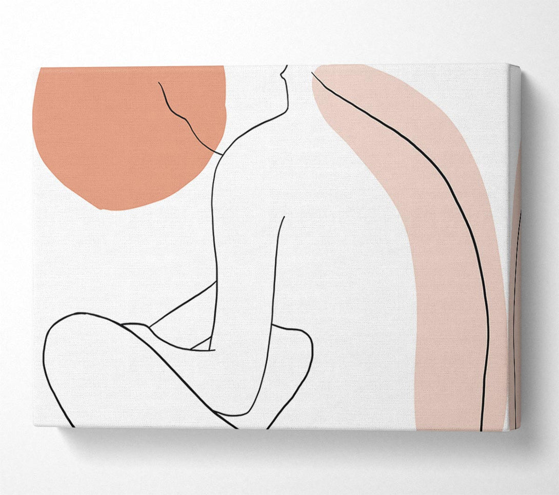 Picture of The Sitting Woman Line Drawing Canvas Print Wall Art