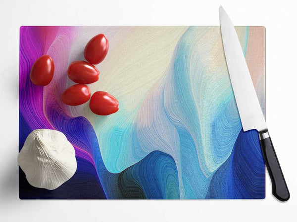 Dropping Colour And Waves Glass Chopping Board