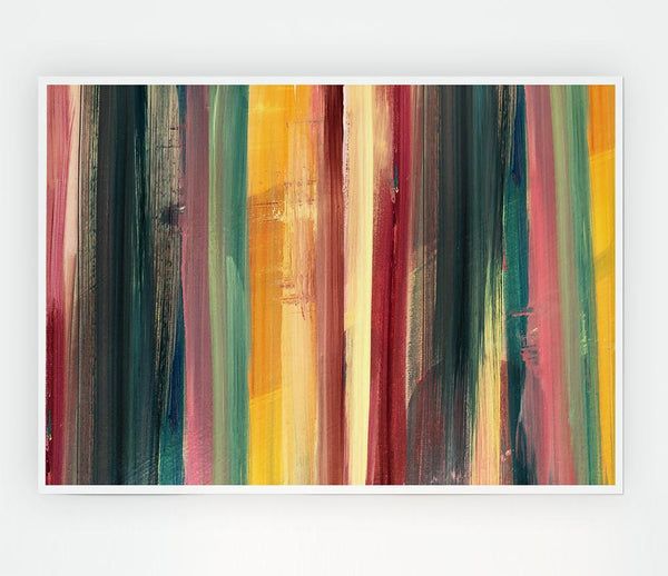 Vertical Colour Drop Lines Print Poster Wall Art