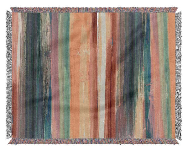 Vertical Colour Drop Lines Woven Blanket