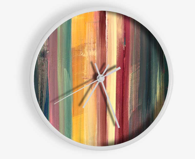 Vertical Colour Drop Lines Clock - Wallart-Direct UK