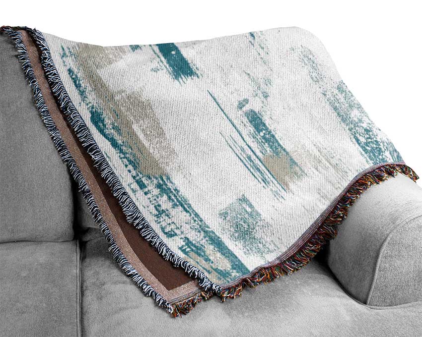 Winter Blue Vertical Paint Woven Blanket