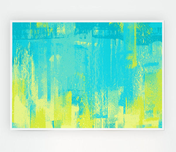 Vivid Blue Aqua Paint Print Poster Wall Art