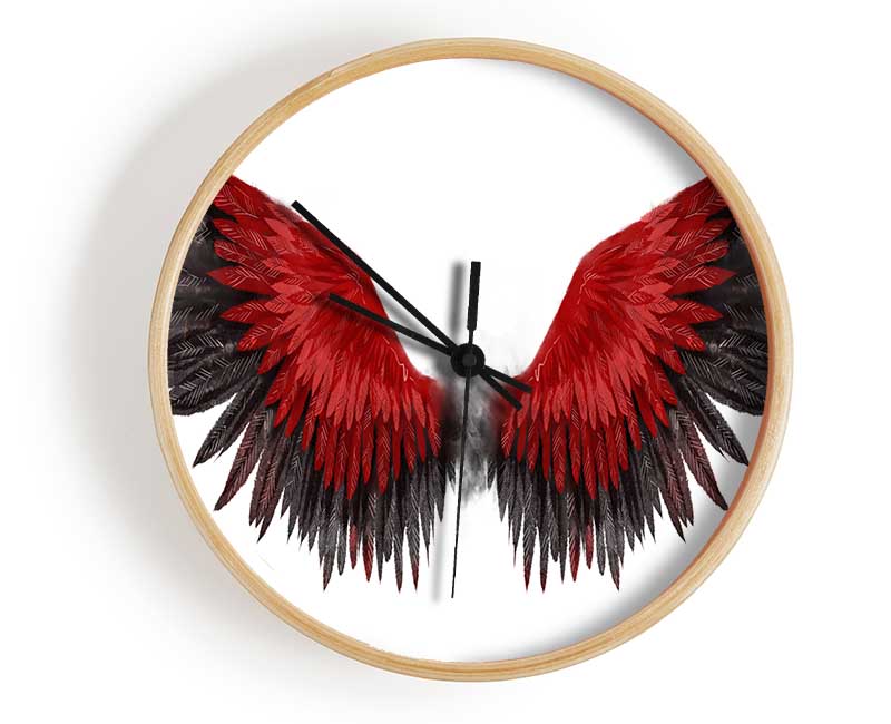 The Read Feathers Of A Bird Clock - Wallart-Direct UK