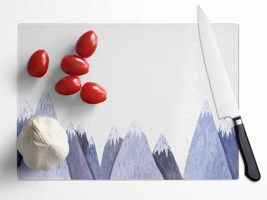 The Mountain Top Triangles Glass Chopping Board