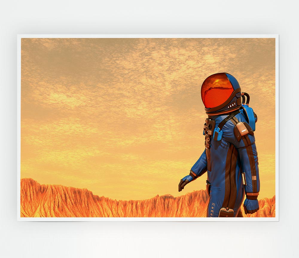 The Space Man In Mars Print Poster Wall Art