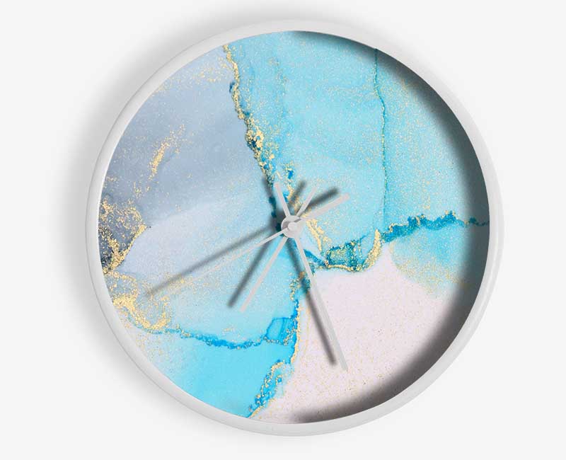 The Blue And Grey Glitter Clock - Wallart-Direct UK