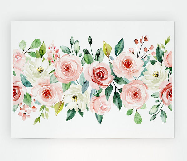 Floral Roses Bouquet Print Poster Wall Art