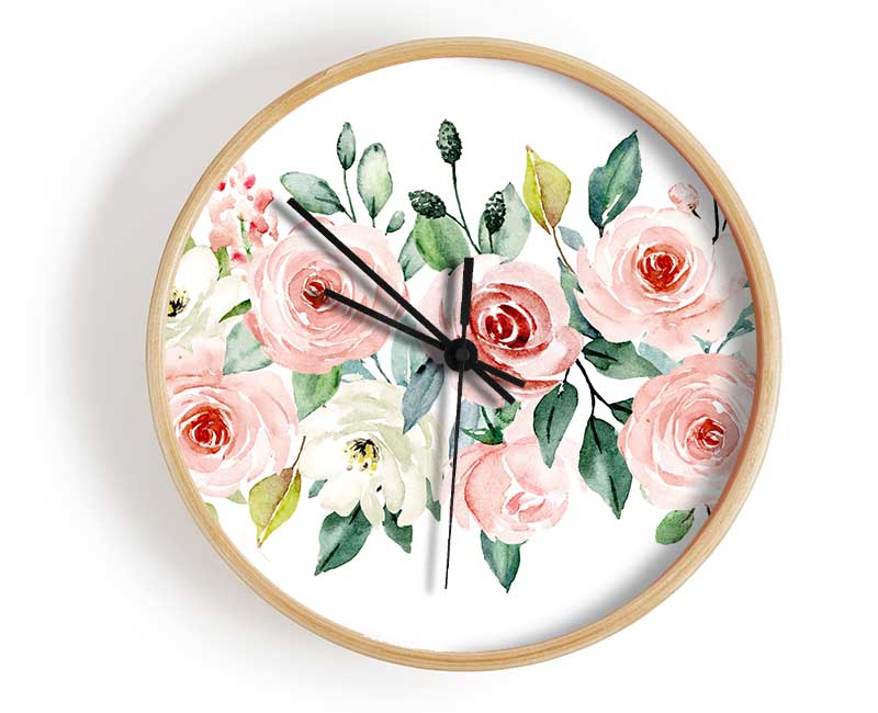 Floral Roses Bouquet Clock - Wallart-Direct UK