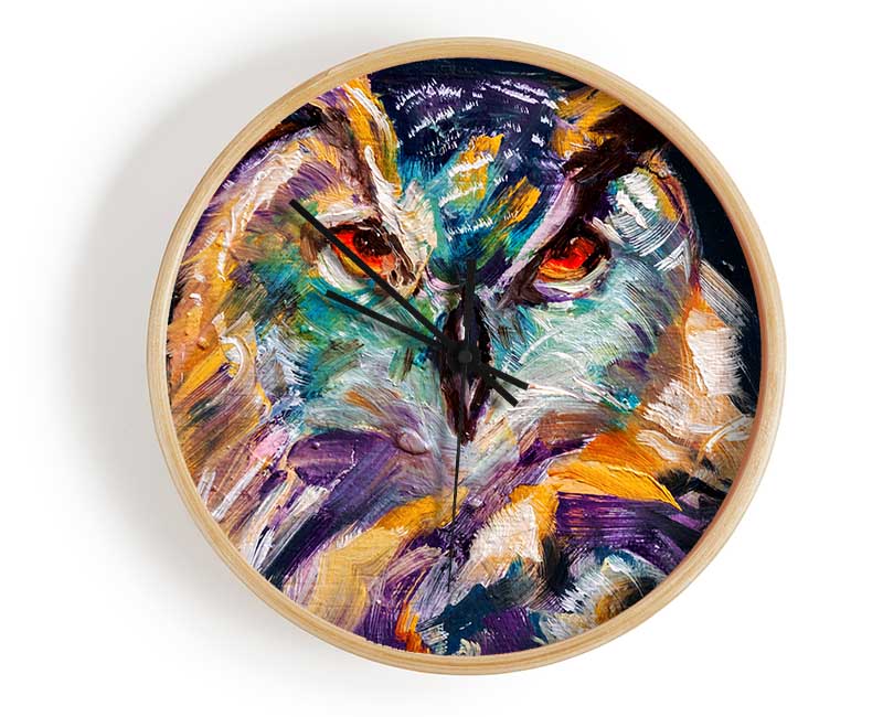 The Vivid Owl Stare Clock - Wallart-Direct UK