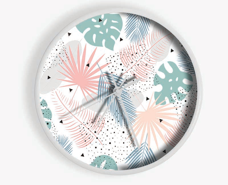 The Modern Cheese Plant Pattern Clock - Wallart-Direct UK