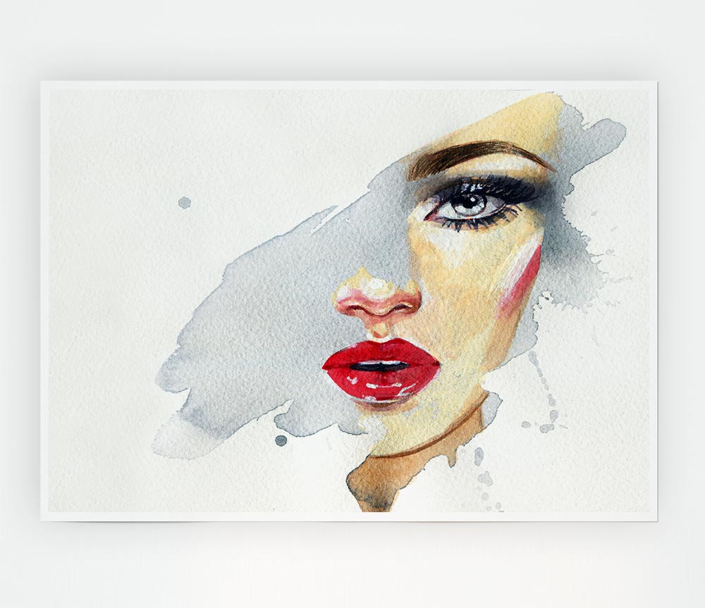 Washed Face Visual Print Poster Wall Art