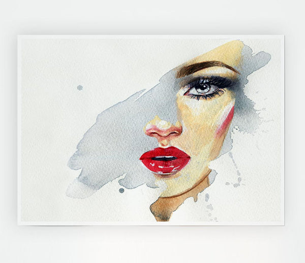 Washed Face Visual Print Poster Wall Art